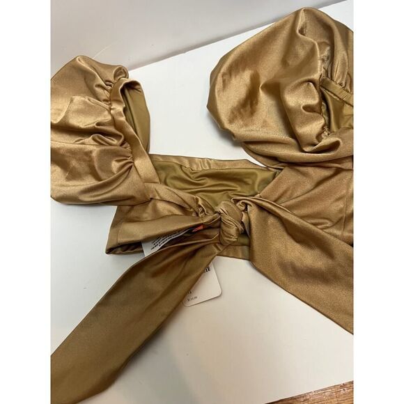 Agua Bendita GOLD Calista Bikini Top NWT Sz. M - Picture 6 of 6